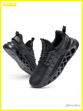 Steel Toe Work Shoes Slip On Safety Comfortable Utility Footwear